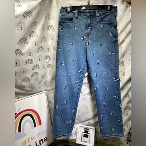 Kensie Blue Embellished Straight Leg Jeans